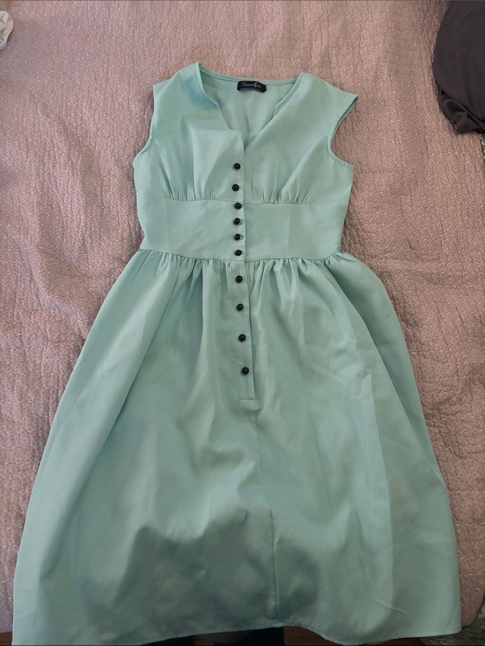 Sundance Mint Green Sleeveless Button-Front Midi Dress